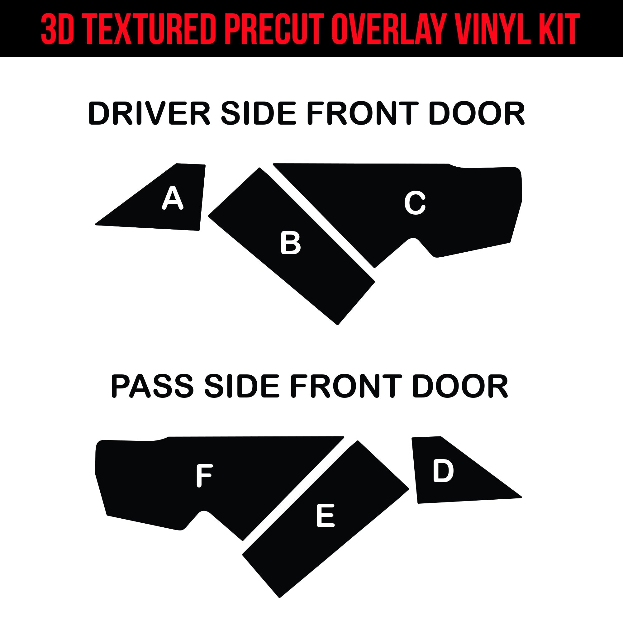 Cybertruck Cargo Front Inner Door Pocket Protection DIY Vinyl Fascia Overlay Kit - Bed Liner Spray Look | TOProtect - SLIPLO