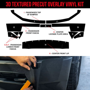 Tesla Cybertruck Front Bumper DIY Vinyl Fascia Overlay Film Protection Kit - Bed Liner Spray Look | TOProtect - SLIPLO