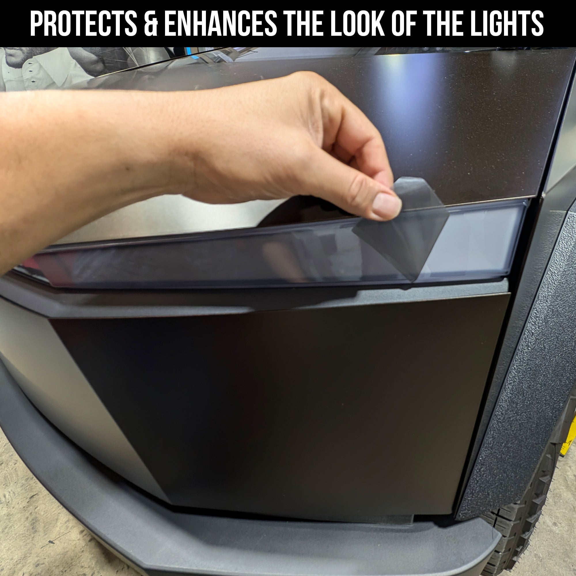 Tesla Cybertruck Headlight Tint & Side Markers Tint Precut Vinyl Wrap Kit | TOProtect - SLIPLO