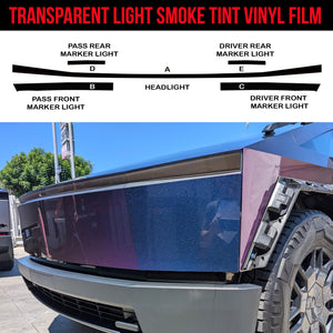 Tesla Cybertruck Headlight Tint & Side Markers Tint Precut Vinyl Wrap Kit | TOProtect - SLIPLO