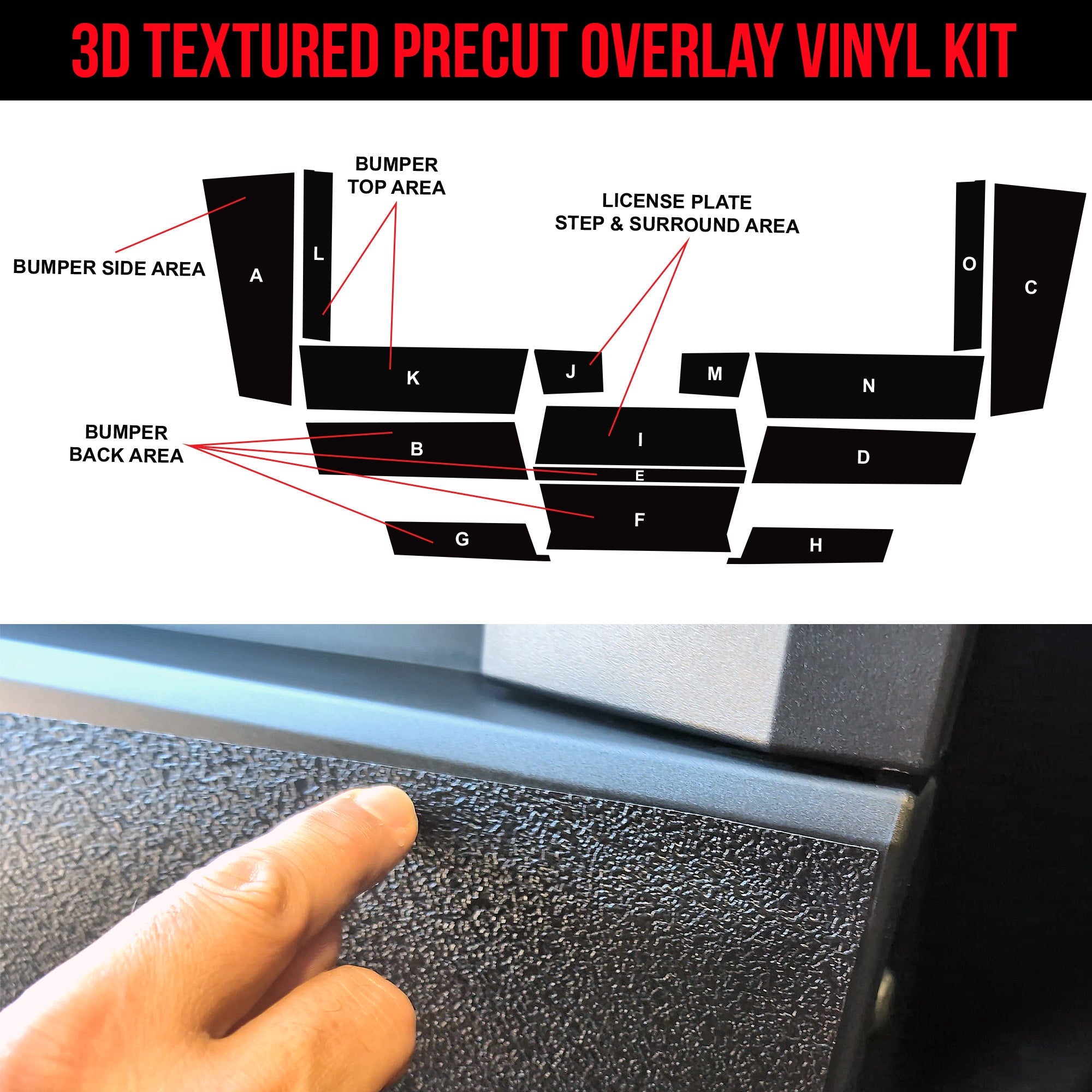 Tesla Cybertruck Rear Bumper DIY Vinyl Fascia Overlay Film Protection Kit Guard - Bed Liner Spray Look | TOProtect - SLIPLO