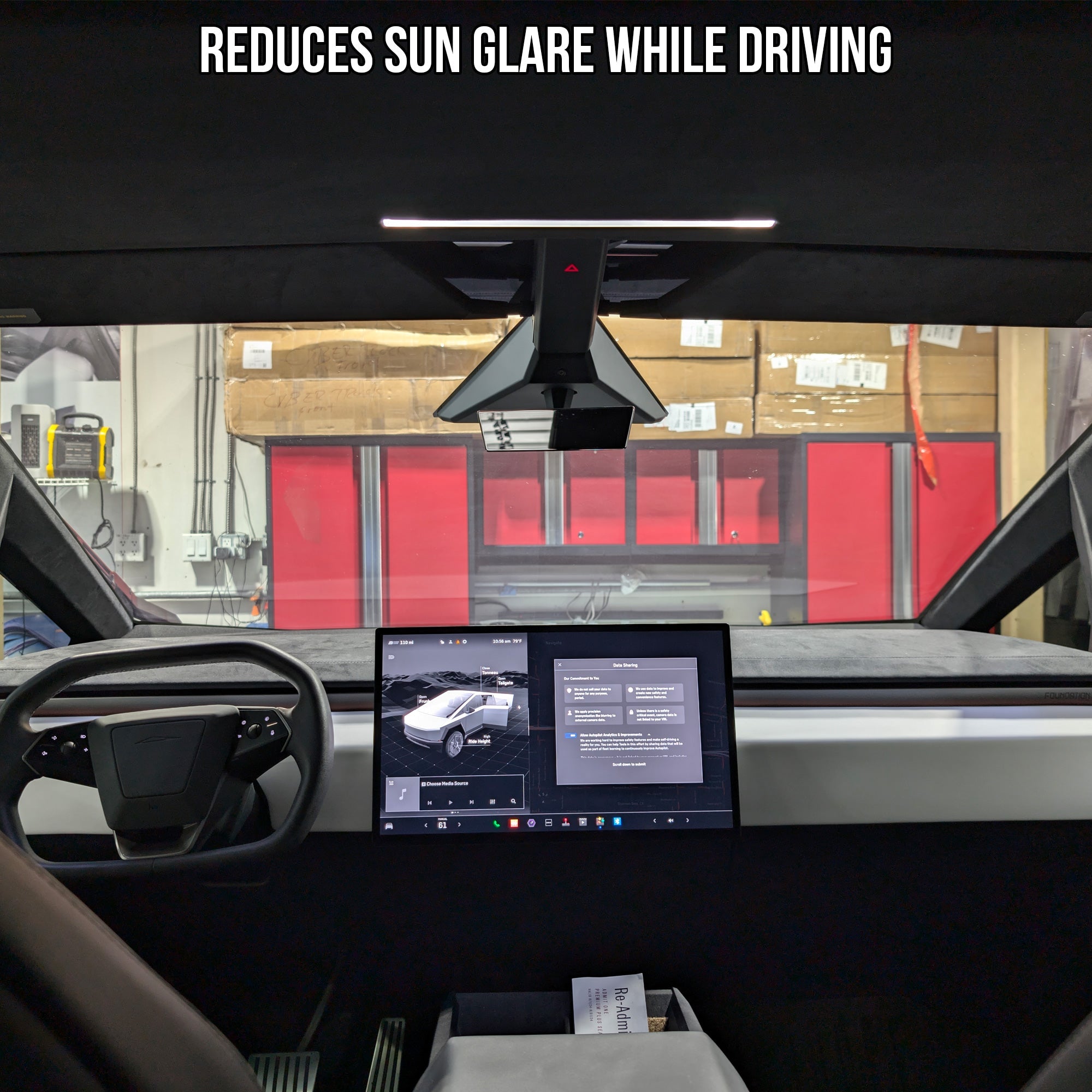 Tesla Cybertruck Windshield Sun Visor Banner DIY Kit - Self - Healing TPU Film | TOProtect - SLIPLO