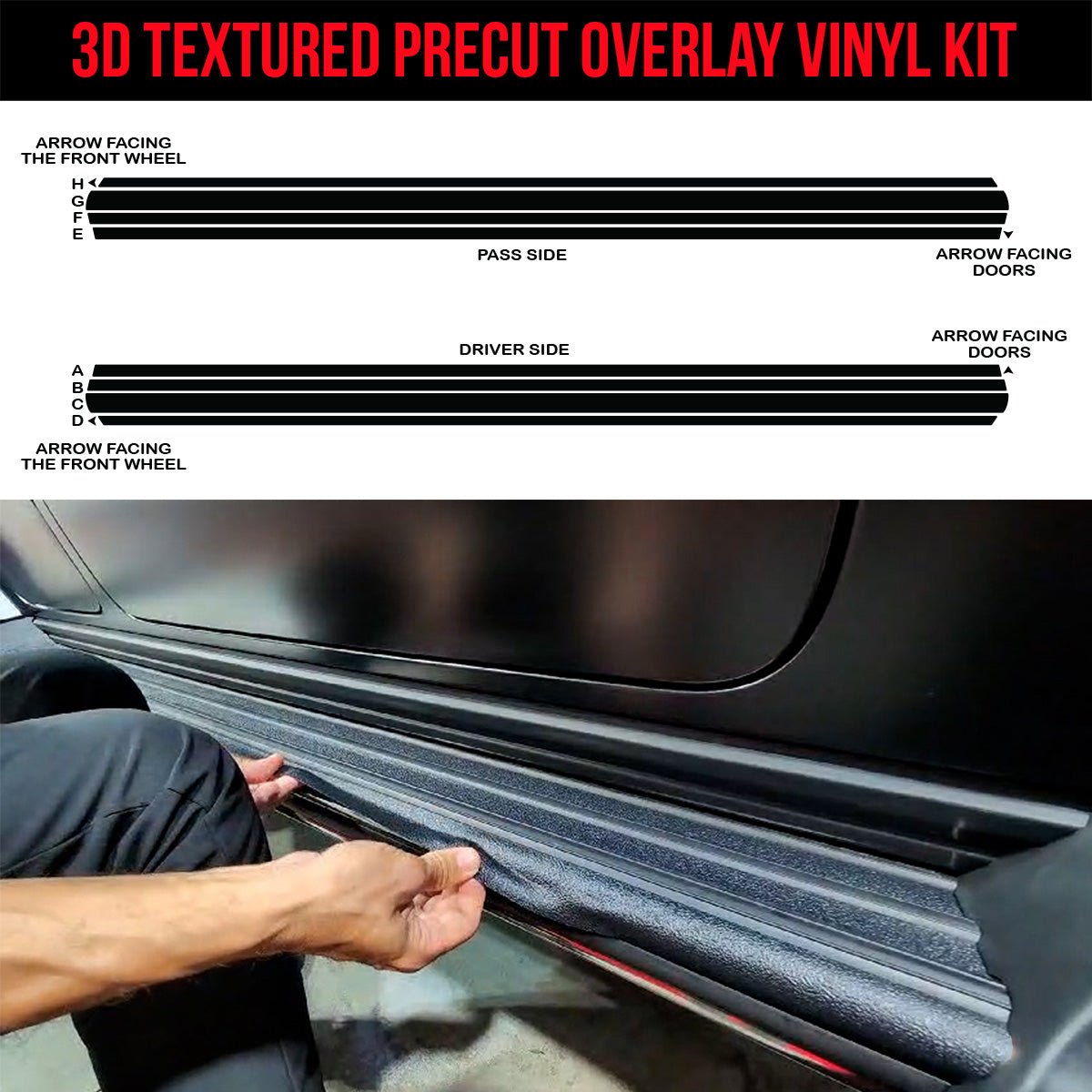 TOProtect DIY Vinyl Wrap Chrome Delete Kit for Mercedes - Benz G Wagon Running Boards (2013+ W463 & W464) - SLIPLO