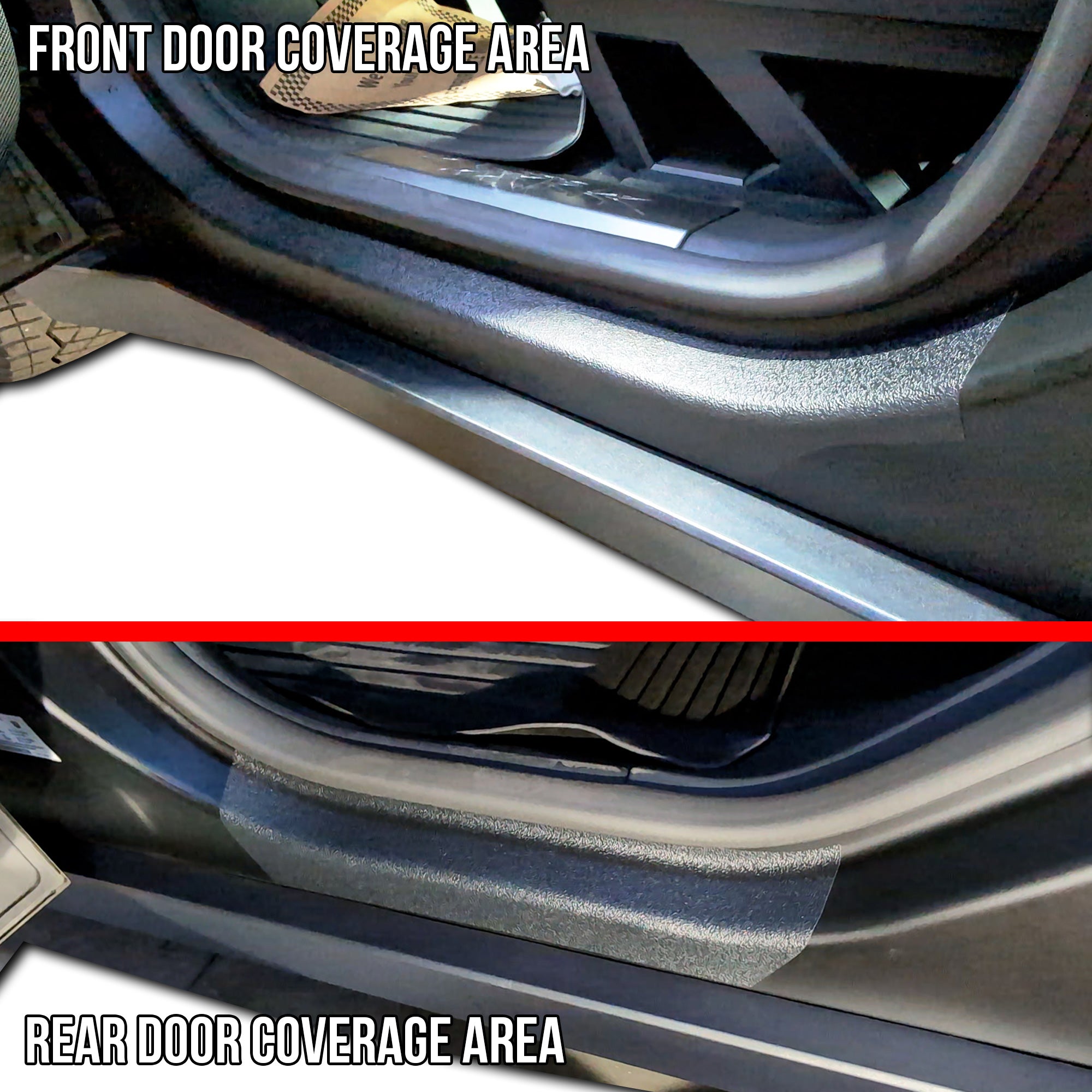 TOProtect Door Sill Jamb Protection Vinyl Wrap Kit for Tesla Cybertruck - Looks & Behaves Like Bed Liner Spray - SLIPLO